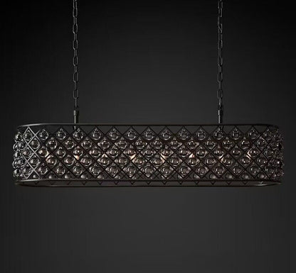 Post-modern Raindrop Crystal Chandelier Rectangle/Round Light Fixture for Living Room/Dining Table