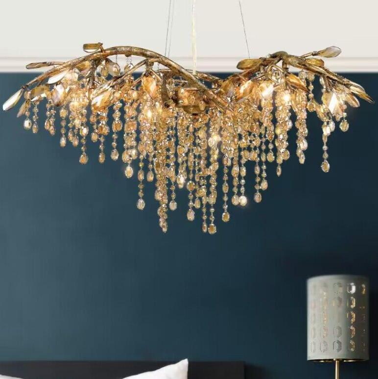 New Luxury Branch Crystal Pendant Chandelier Designer Creative Art Dining Room/Living Room Light Fixture - Richardrider
