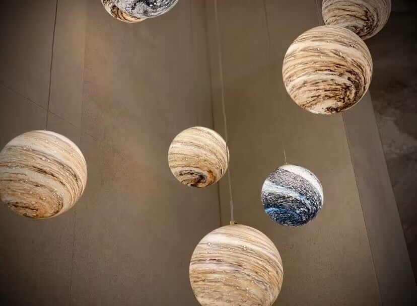 Nordic Planet Creative Long Ball Pendant Chandelier Staircase Foyer - Richardrider
