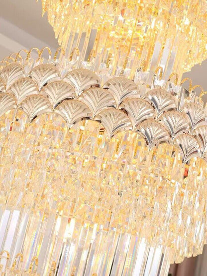 Extra Large Multi-layers Gold Luxury Crystal Chandelier Modern Empire Decrative Crystal Light For Living Room/Foyer/Staircase - Richardrider