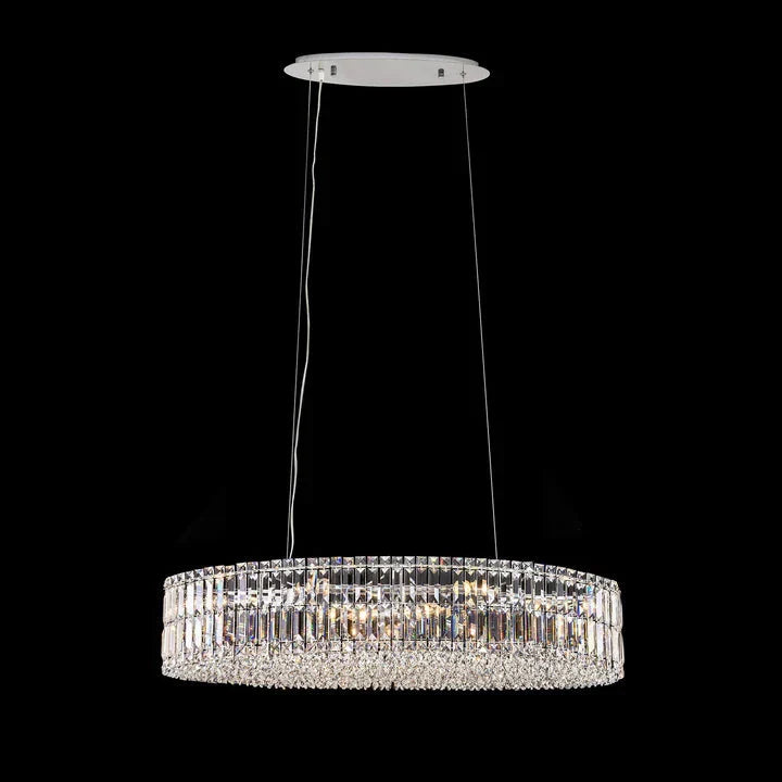 Modern Silver Ceiling Round/Rectangle Crystal Chandelier Set for Living Room/Dining Room/ Bedroom Decorative Light Fixture