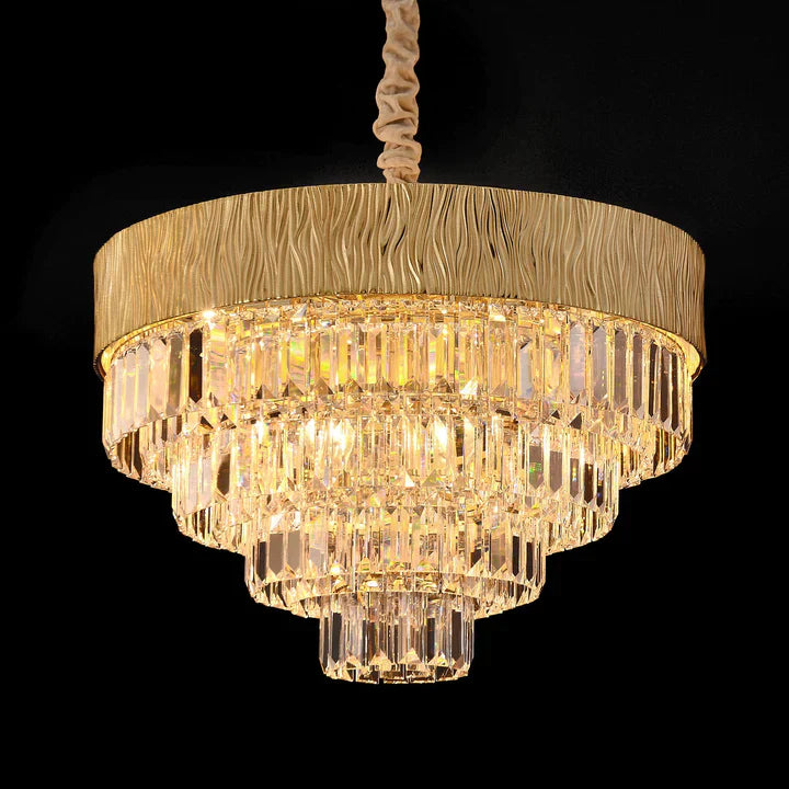 New Modern Gold Round/Oval Light Luxury Ceiling Crystal Chandelier Set for Living Room/Dining Room
