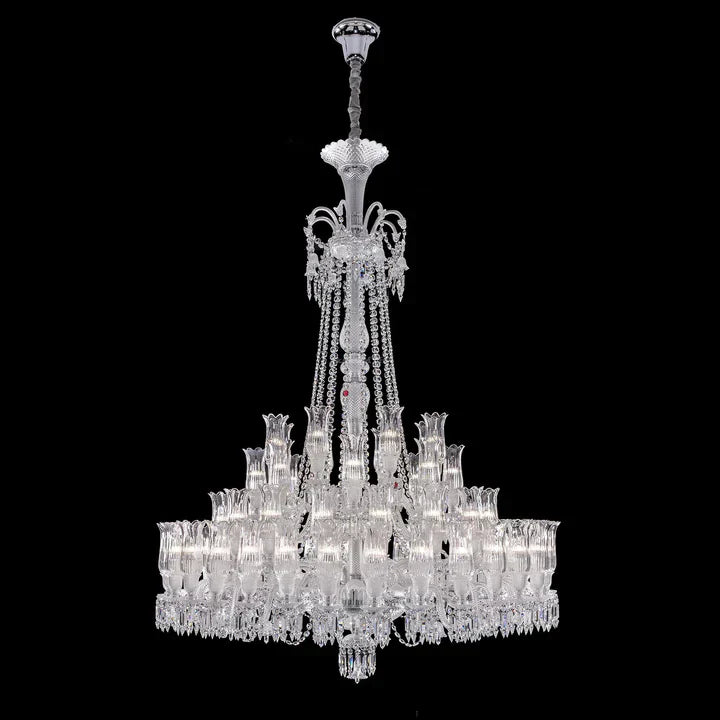 Multi Layer Chrome Crystal Chandelier in French Style with Romantic Branch Flowers for Grand Hallway and Staircase - Richardrider