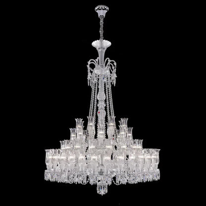 Multi Layer Chrome Crystal Chandelier in French Style with Romantic Branch Flowers for Grand Hallway and Staircase - Richardrider