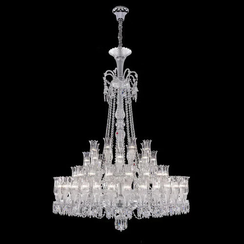 Multi Layer Chrome Crystal Chandelier in French Style with Romantic Branch Flowers for Grand Hallway and Staircase - Richardrider