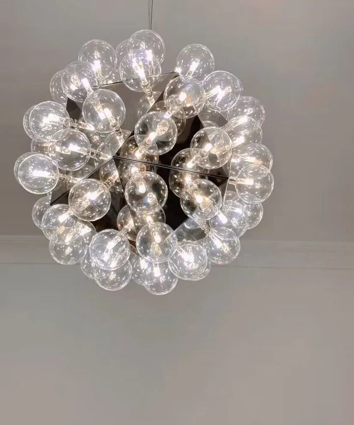 Italian Designer Creative Glass Ball Chandelier Scandinavian Dandelion Hallway/Entryway/Staircase Light Fixture