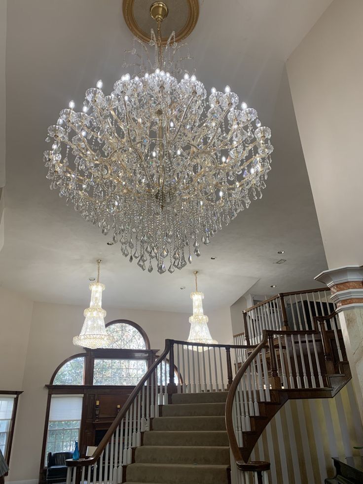 Oversized European Chrome Classic Candle Branch Crystal Chandelier for 2-Story/Duplex Buildings - Richardrider