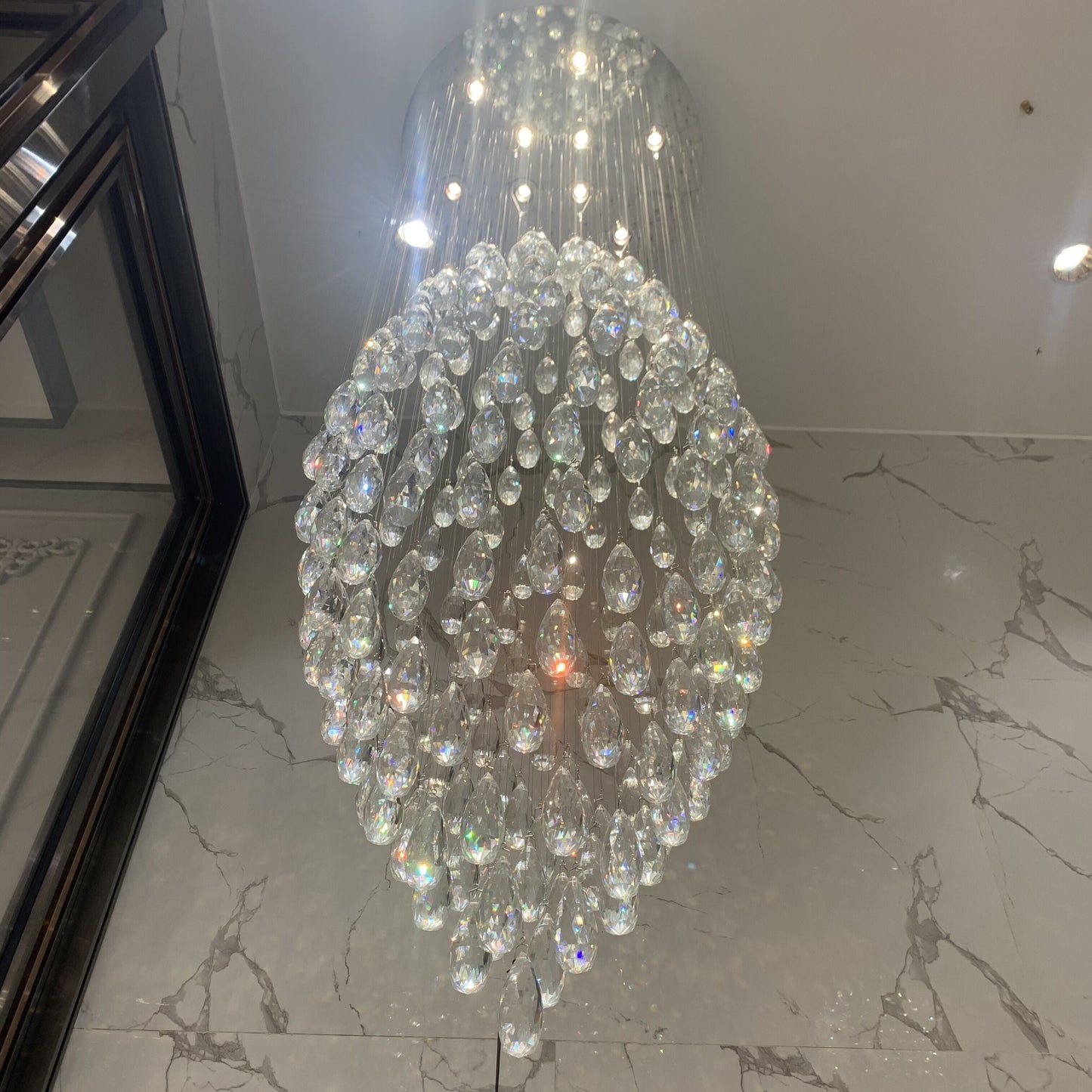 Extra Large Modern Ball Ceiling Crystal Chandelier for Staircase/Big-foyer,hallway,entryway