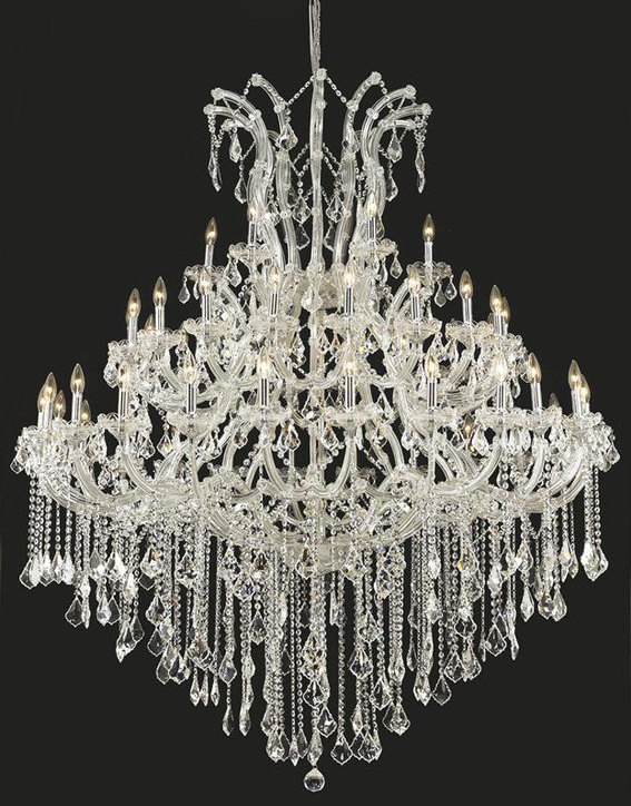 Oversized European Chrome Classic Candle Branch Crystal Chandelier for 2-Story/Duplex Buildings - Richardrider