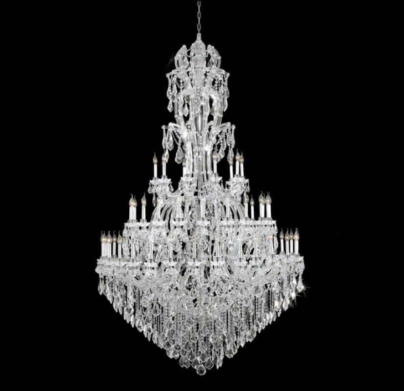 Oversized Luxury Traditional Gold/Chrome Candle Branch Crystal Chandelier for 2-story/Duplex Buildings - Richardrider