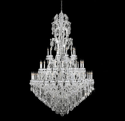 Oversized Luxury Traditional Gold/Chrome Candle Branch Crystal Chandelier for 2-story/Duplex Buildings - Richardrider