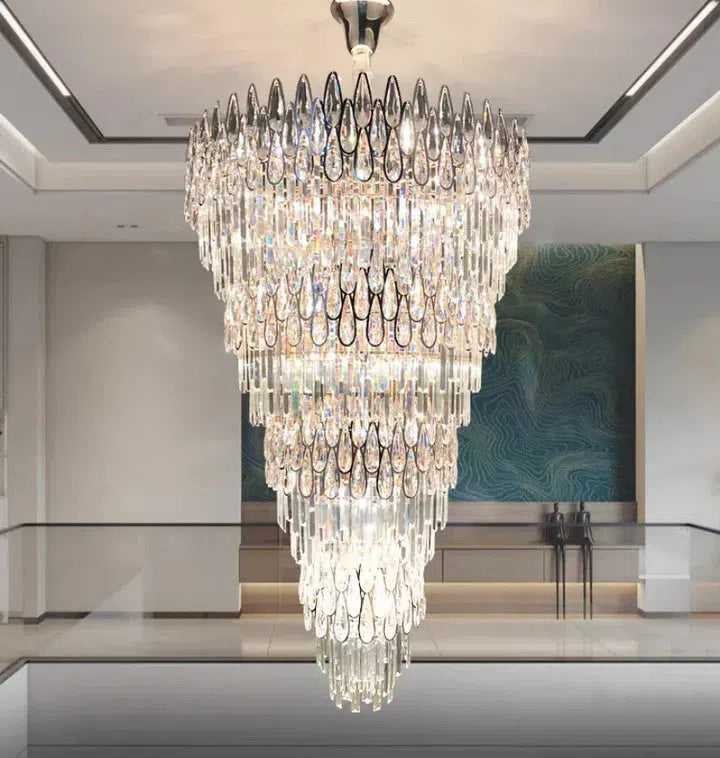 Oversized Multi-layers Luxury Creative Art Crystal Chandelier for Foyer/Staircase/Hallway - Richardrider