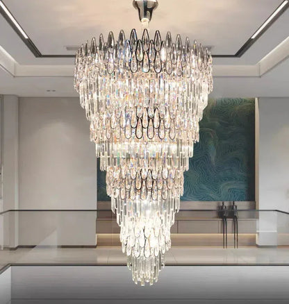 Oversized Multi-layers Luxury Creative Art Crystal Chandelier for Foyer/Staircase/Hallway - Richardrider
