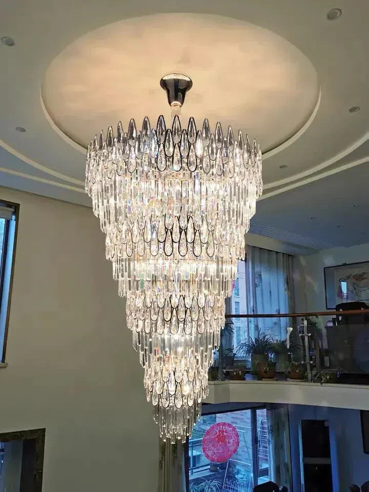 Oversized Multi-layers Luxury Creative Art Crystal Chandelier for Foyer/Staircase/Hallway - Richardrider