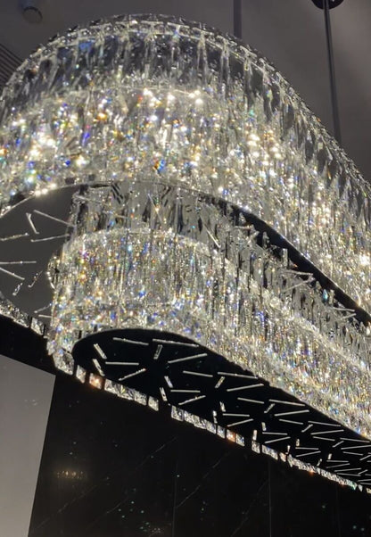 Stunning Modern Rectangle Ceiling Light Crystal Chandelier for Dining Table/Coffee Table/Living Room/Bedroom
