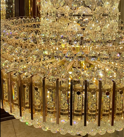 American Luxuary multi level crystal chandelier hotel lobby hall living room - Richardrider