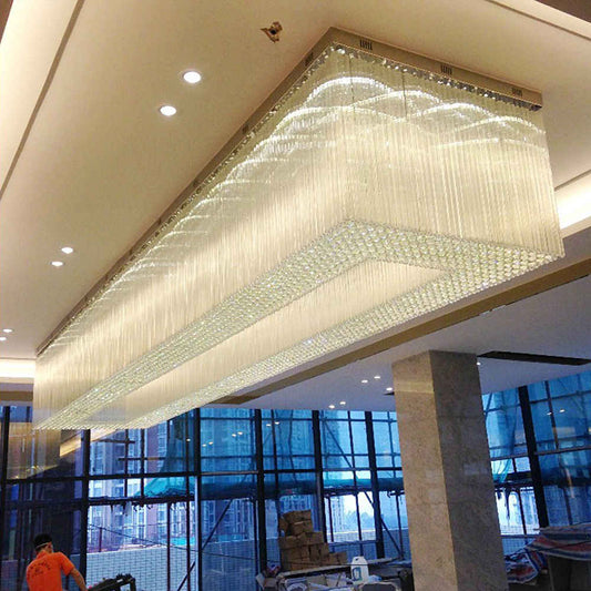 Rectangle modern crystal chandelier for hotel
