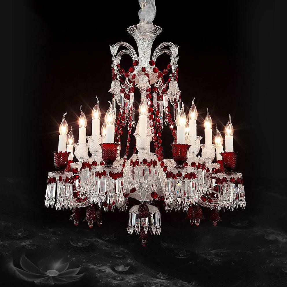 Auralite Bakala Red Crystal Classic Chandelier 16 Lights - Richardrider