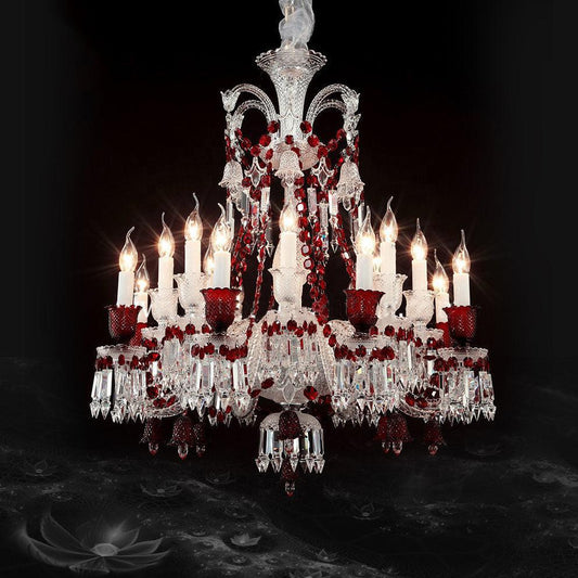 Auralite Bakala Red Crystal Classic Chandelier 16 Lights - Richardrider