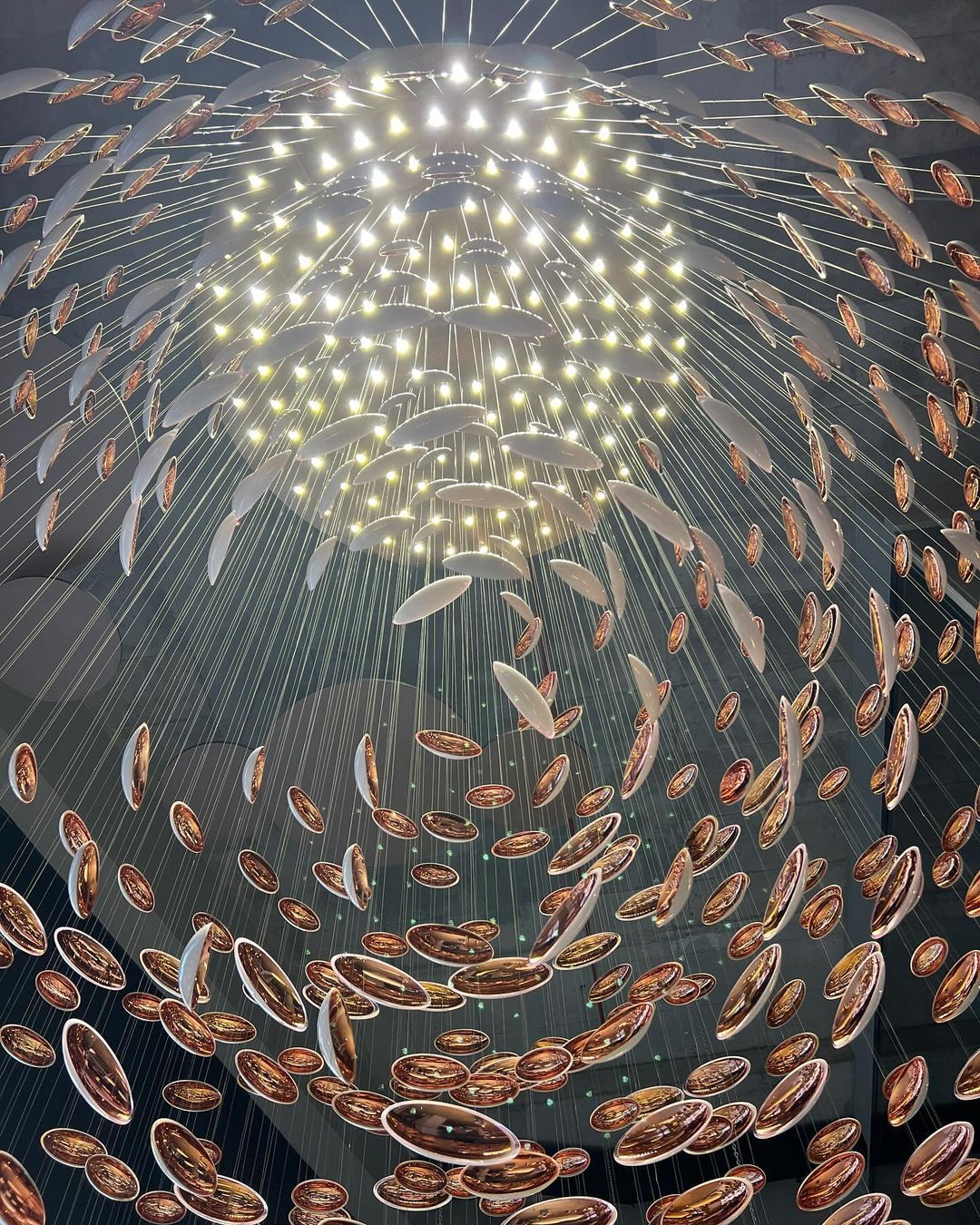 Modern Artistic Unique Golden Dragon Egg Pendant Ceiling Light Fixture for Staircase/ Sales Center/ Hotel - Richardrider