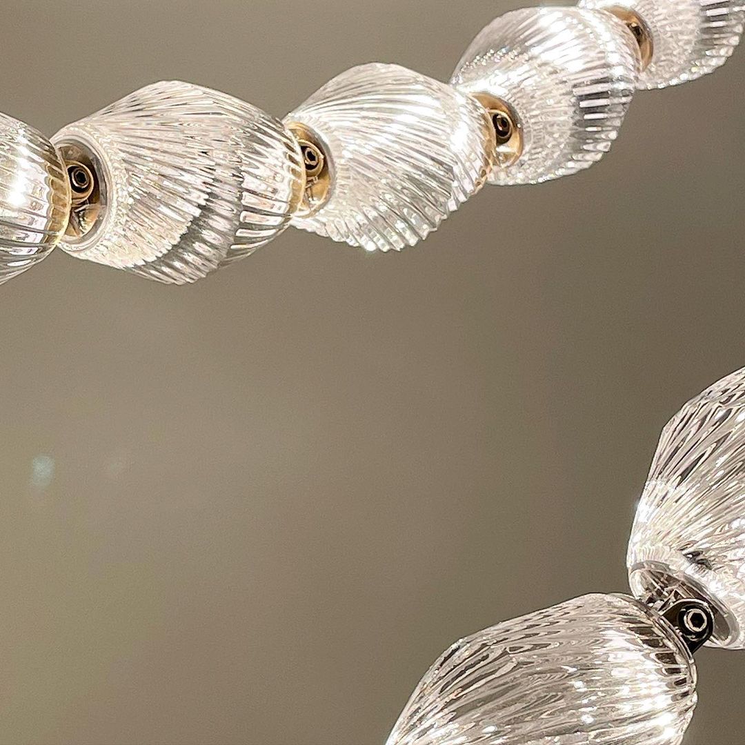 Creative Glass Pearl Necklace Pendnat Chandelier for Living/Dining Room/Staircase - Richardrider