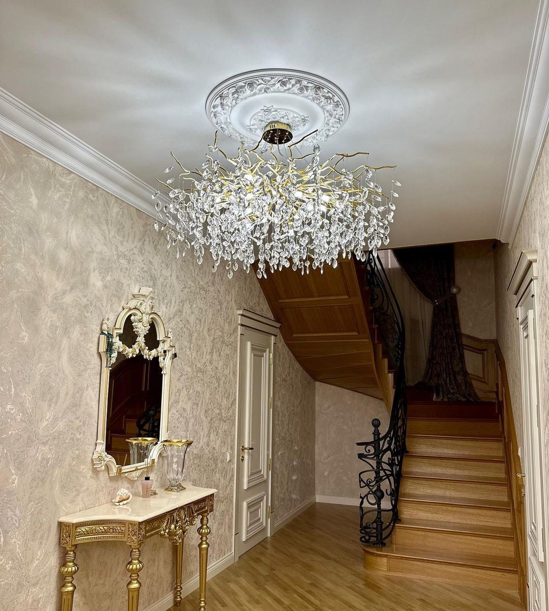 French Branch Elegant Crystal Leaves Chandelier - Richardrider