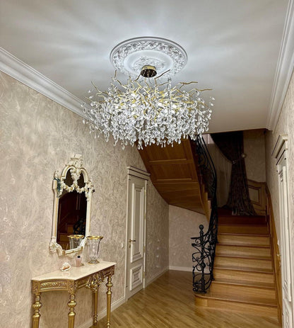 French Branch Elegant Crystal Leaves Chandelier - Richardrider