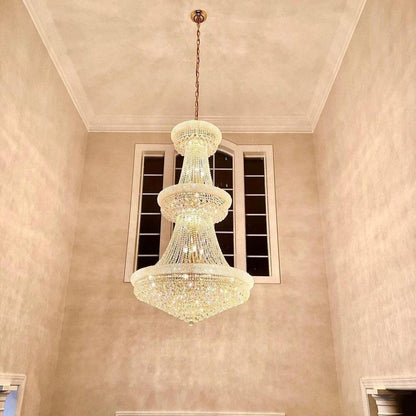 Luxury French Empire Chandelier for Villa Hall Ceiling Three-layers Crystal Light for Hotel Lobby - Richardrider