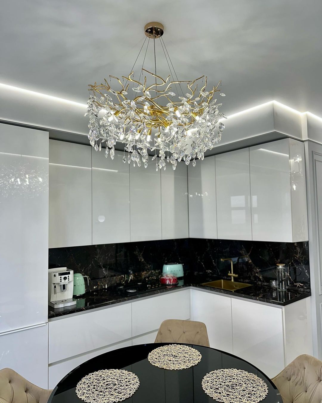 French Branch Elegant Crystal Leaves Chandelier - Richardrider