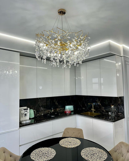 French Branch Elegant Crystal Leaves Chandelier - Richardrider