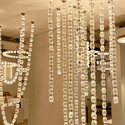 Creative Glass Pearl Necklace Pendnat Chandelier for Living/Dining Room/Staircase - Richardrider