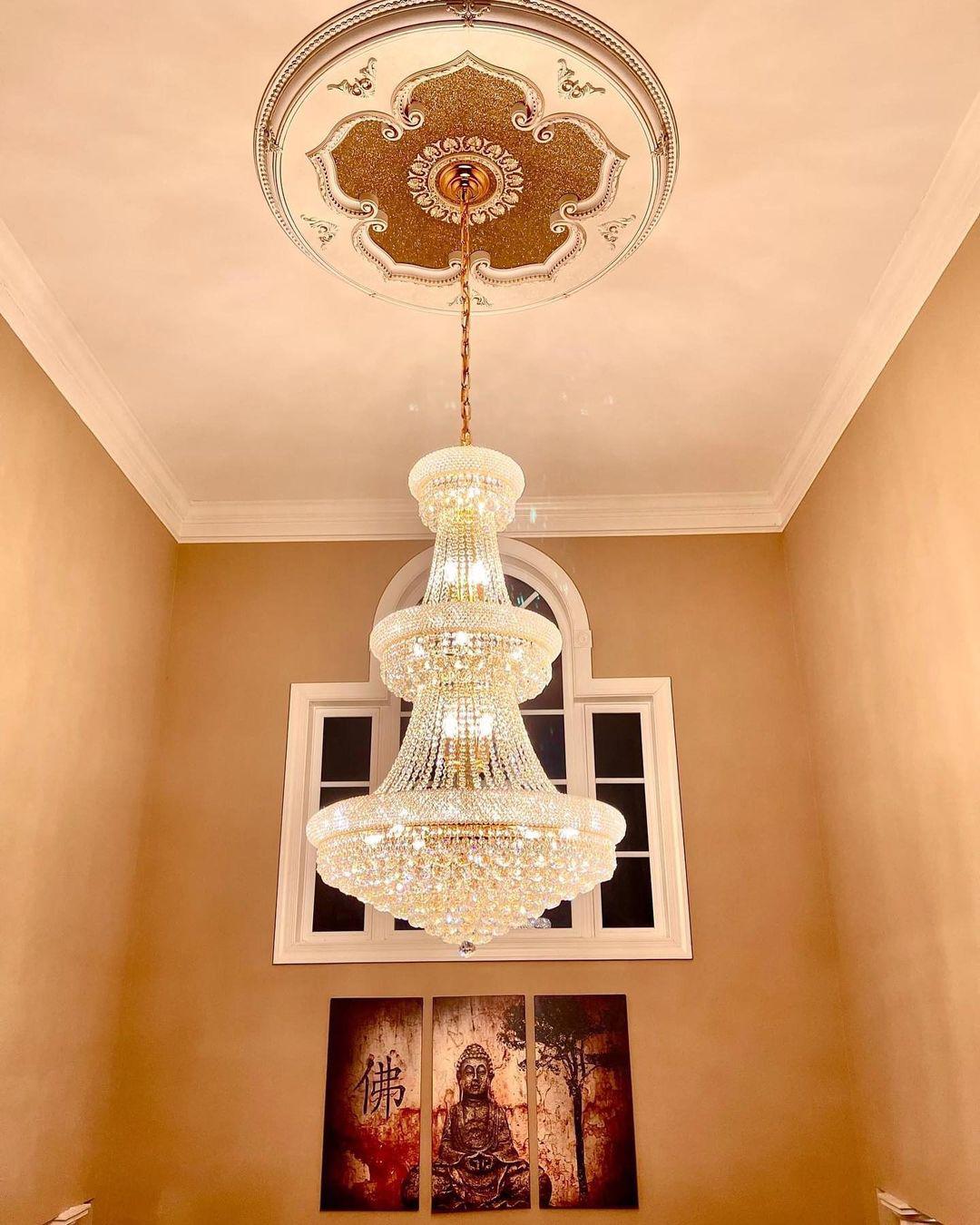 Luxury French Empire Chandelier for Villa Hall Ceiling Three-layers Crystal Light for Hotel Lobby - Richardrider
