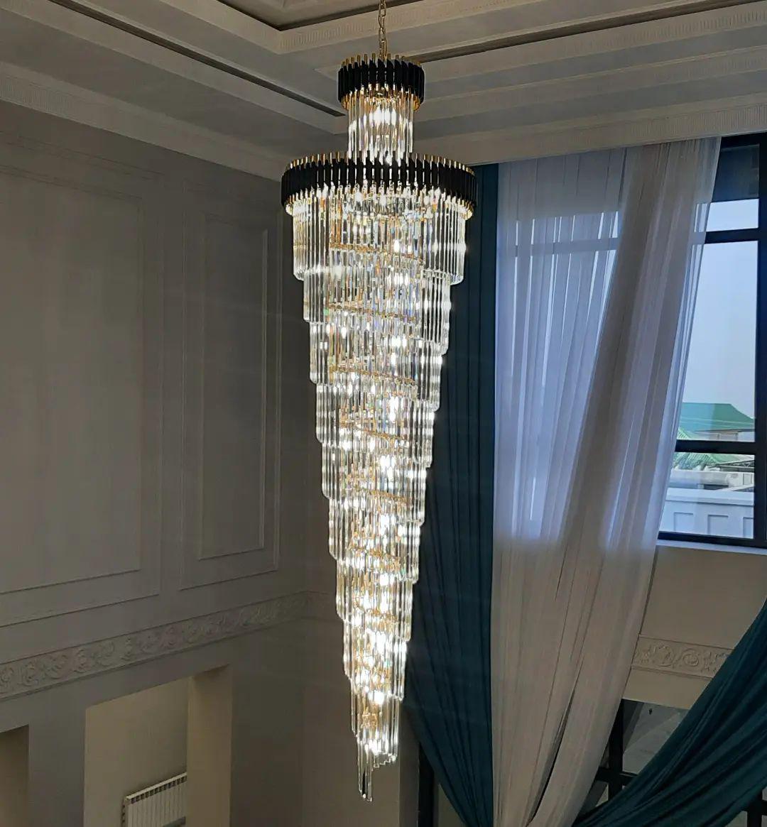 Spiral Crystal Chandelier For Foyer/ Staircase - Richardrider