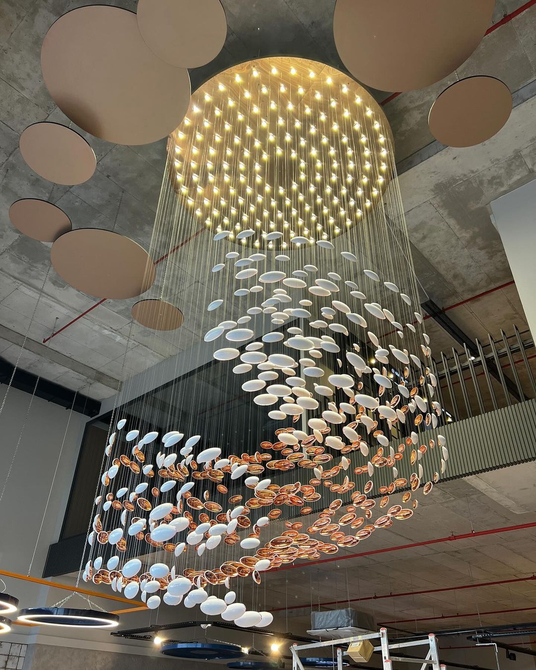 Modern Artistic Unique Golden Dragon Egg Pendant Ceiling Light Fixture for Staircase/ Sales Center/ Hotel - Richardrider