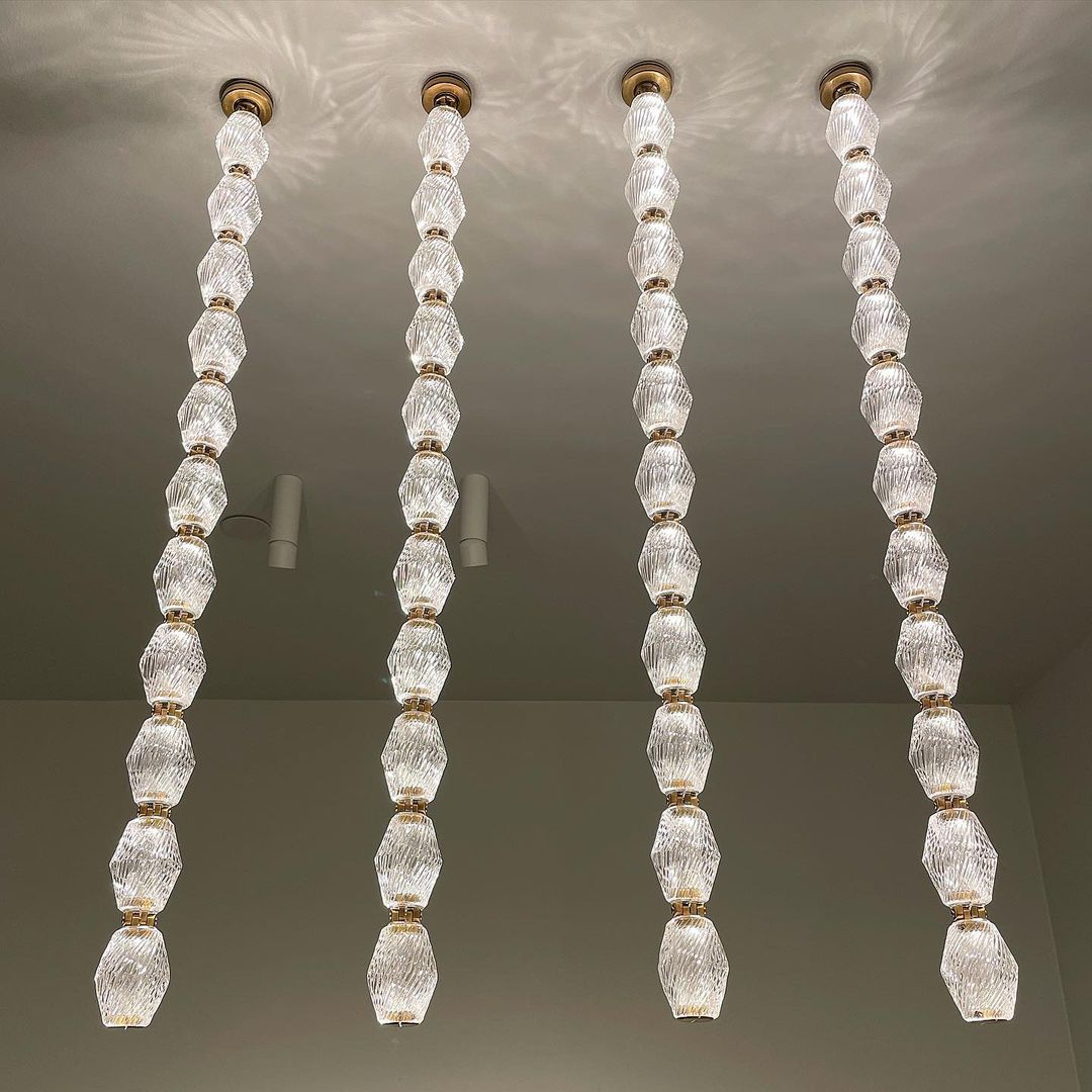 Creative Glass Pearl Necklace Pendnat Chandelier for Living/Dining Room/Staircase - Richardrider
