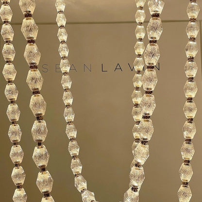 Creative Glass Pearl Necklace Pendnat Chandelier for Living/Dining Room/Staircase - Richardrider