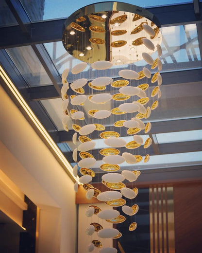 Modern Artistic Unique Golden Dragon Egg Pendant Ceiling Light Fixture for Staircase/ Sales Center/ Hotel - Richardrider