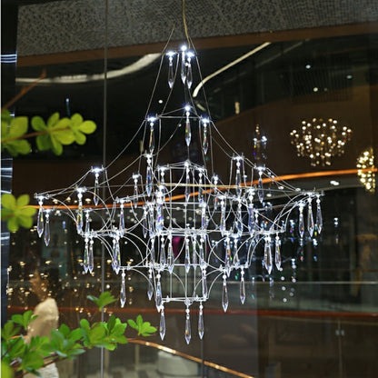 Romantic Event Art Decor K9 Crystal Pendant Light Living/ Dining Room Stainless Steel Chandelier In Chrome Finish
