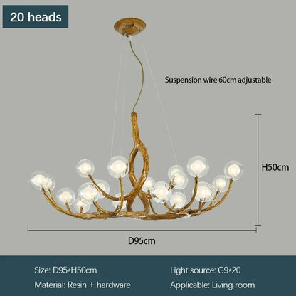 Rustic Branch Globe Branch Chandelier