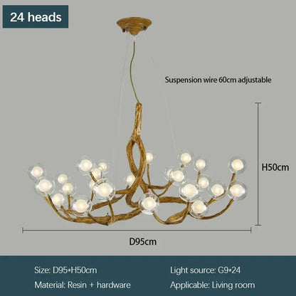 Rustic Branch Globe Branch Chandelier