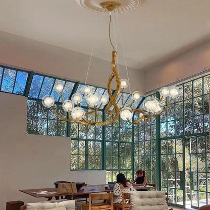 Rustic Branch Globe Branch Chandelier