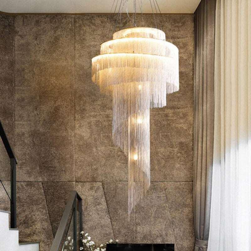 Cadena Chain Tassel Duplex Chandelier - Richardrider