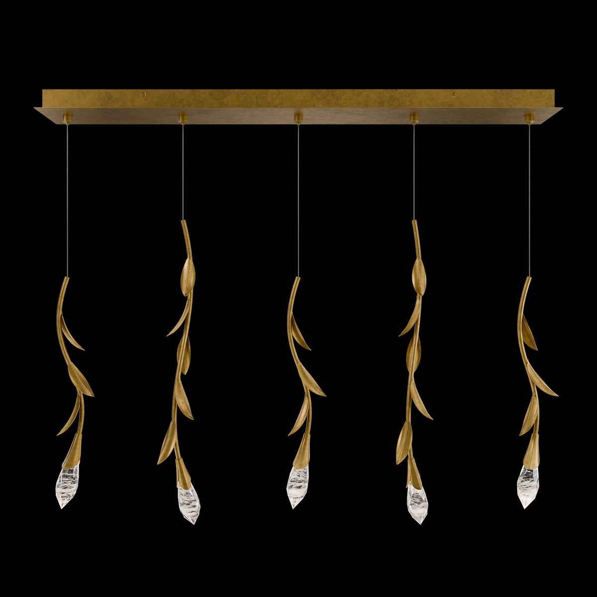Modern Luxury Floating Branches Floral Crystal Chandelier with Rectangular Canopy for High-ceiling - Richardrider