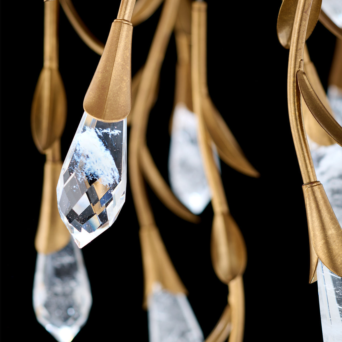 Modern Luxury Floating Branches Floral Crystal Chandelier with Round Canopy for High-ceiling - Richardrider