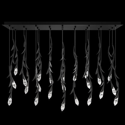 Modern Luxury Floating Branches Floral Crystal Chandelier with Rectangular Canopy for High-ceiling - Richardrider