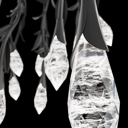 Modern Luxury Floating Branches Floral Crystal Chandelier with Rectangular Canopy for High-ceiling - Richardrider