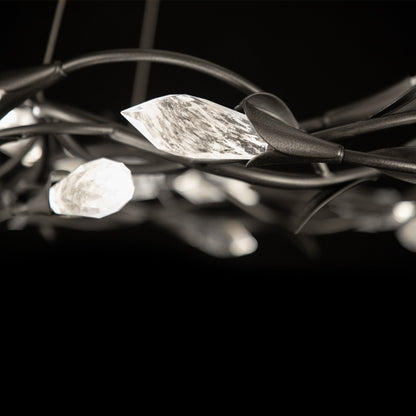 Modern Linear/Round Floral Branches Crystal Chandelier - Richardrider