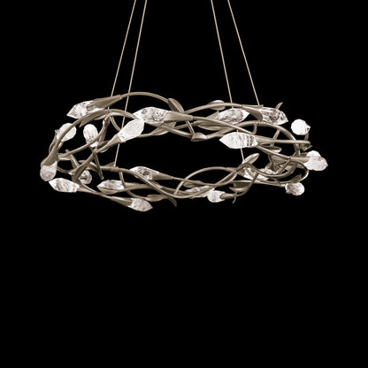 Modern Linear/Round Floral Branches Crystal Chandelier - Richardrider