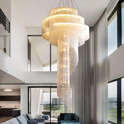Cadena Chain Tassel Duplex Chandelier - Richardrider