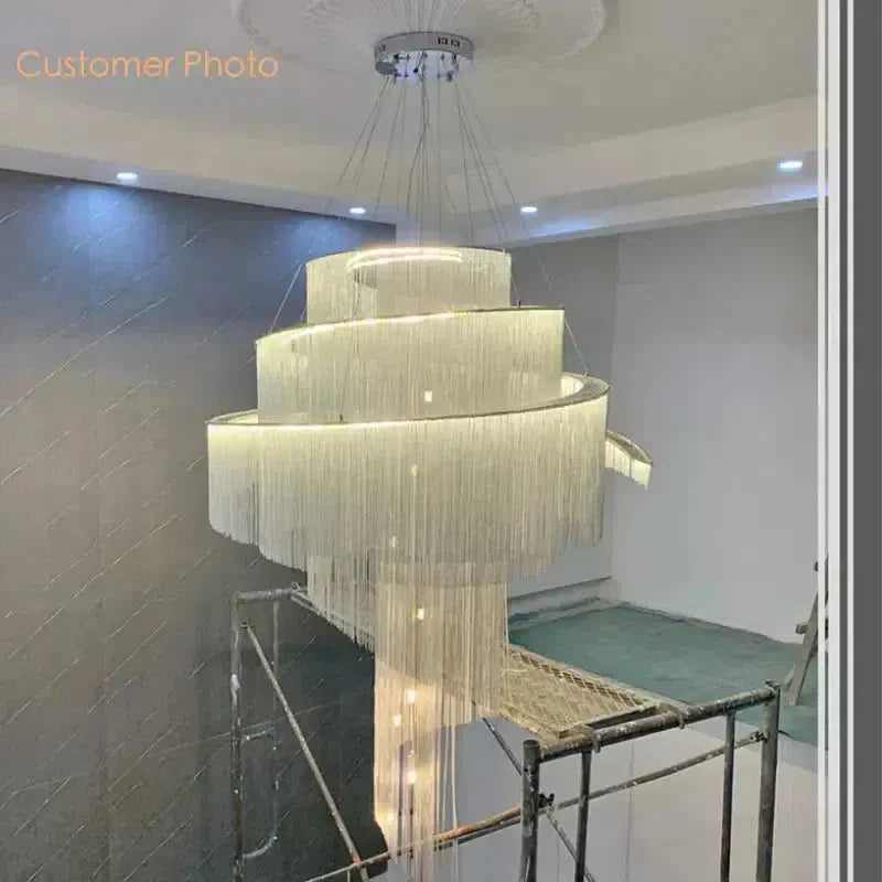 Cadena Chain Tassel Duplex Chandelier - Richardrider